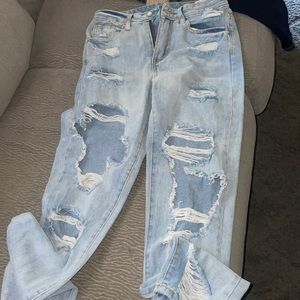 ripped jeans straight leg(  never worn) for sale